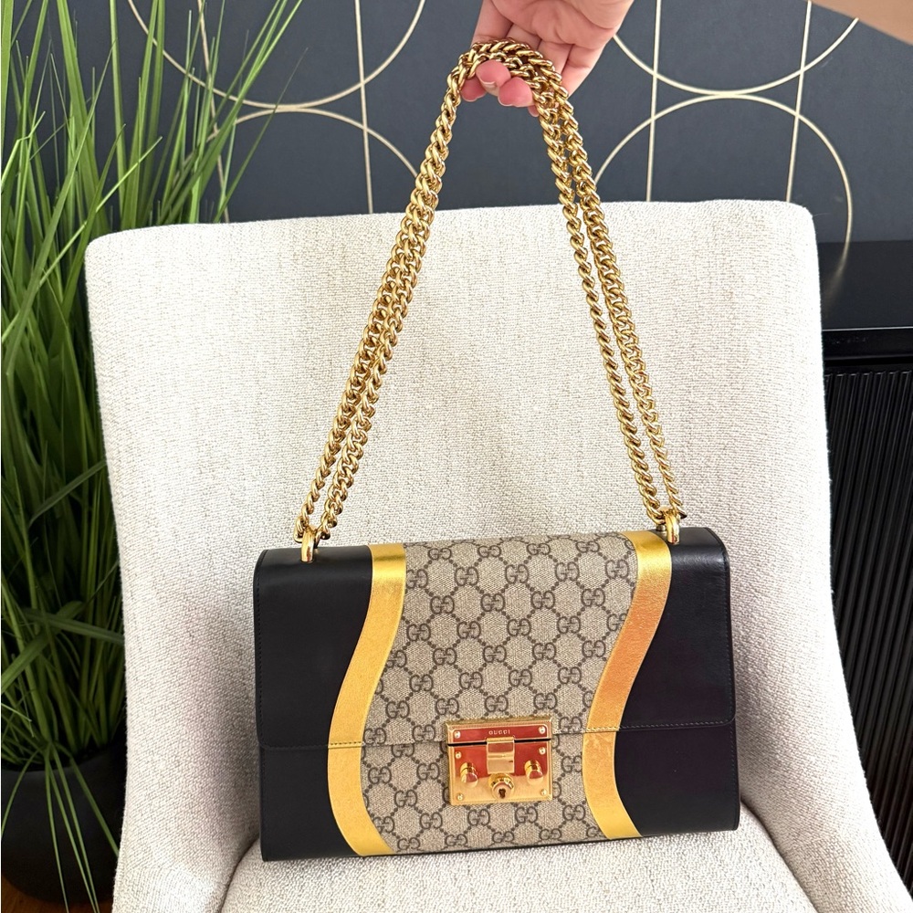 Authentic Gucci Padlock GG Supreme canvas bag